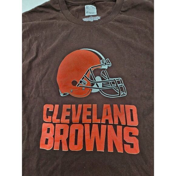 Cleveland Browns Fanatics Pro T-Shirt Size L 26 Vintage Style Brown & Orange - Picture 3 of 6